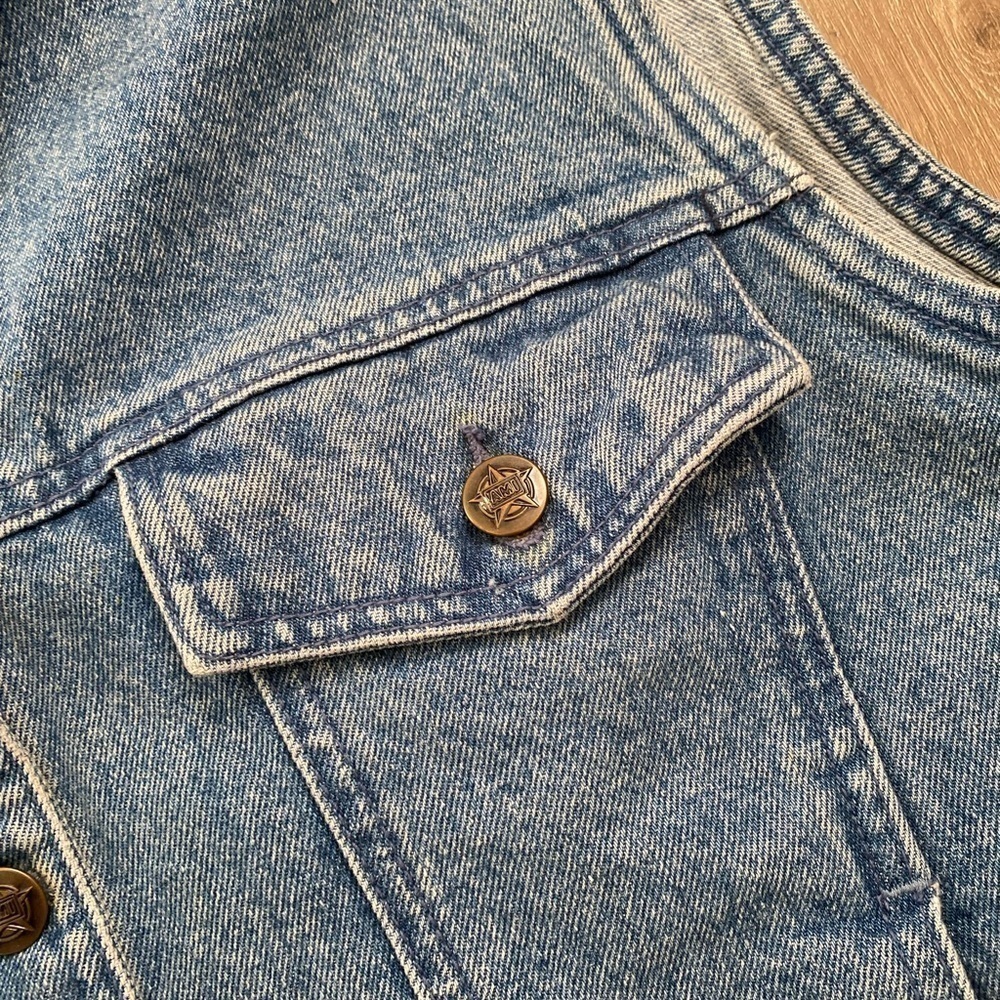 Vintage Jean Denim Corduroy Collar Vest - Picture 3 of 10